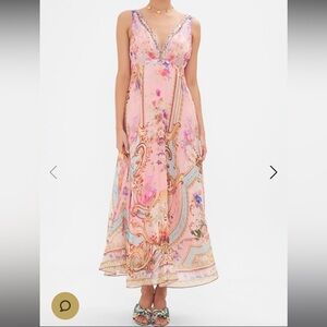 Camilla Plunge Neck Maxi Dress NWT